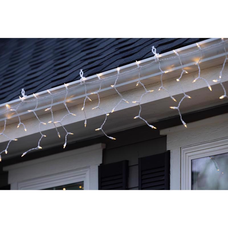 Celebrations Classic LED T5 Warm White 100 ct Icicle Christmas Lights 6 ft.