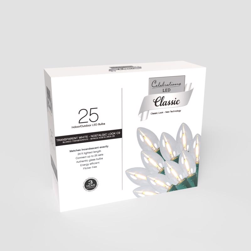 Celebrations Classic LED C9 Warm White 25 ct String Christmas Lights 24 ft.