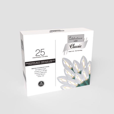 Celebrations Classic LED C9 Warm White 25 ct String Christmas Lights 24 ft.