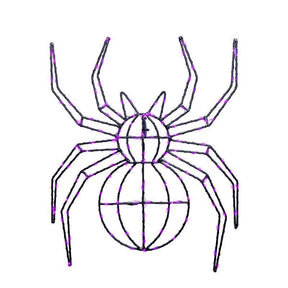 Celebrations Purple 140 ct 16 in. LED Prelit Illuminated Spider Halloween Decor, Pack of 8