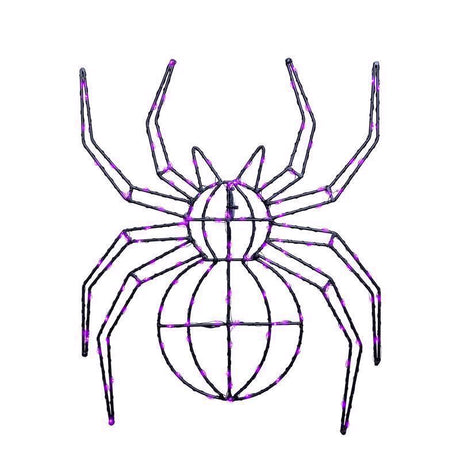 Celebrations Purple 140 ct 16 in. LED Prelit Illuminated Spider Halloween Decor, Pack of 8