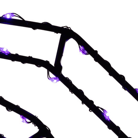 Celebrations Purple 140 ct 16 in. LED Prelit Illuminated Spider Halloween Decor, Pack of 8