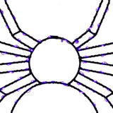 Celebrations Purple 140 ct 16 in. LED Prelit Illuminated Spider Halloween Decor, Pack of 8