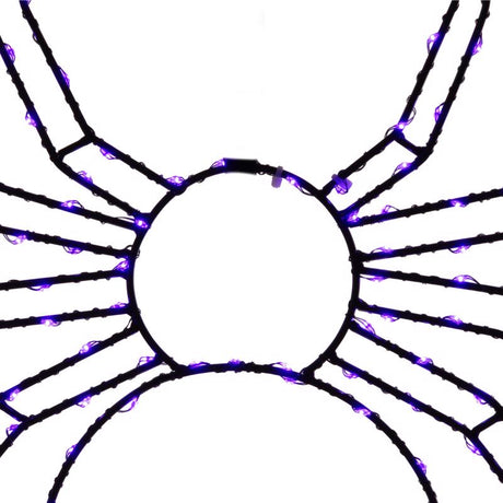 Celebrations Purple 140 ct 16 in. LED Prelit Illuminated Spider Halloween Decor, Pack of 8