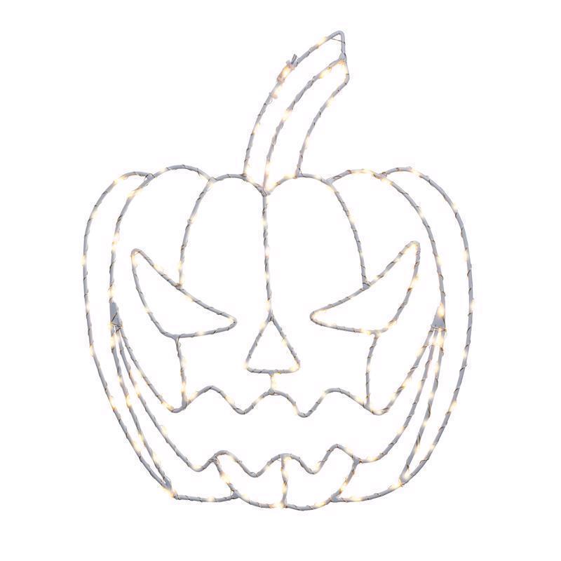 Celebrations Orange 155 ct 15 in. LED Prelit Illuminated Pumpkin Window Decor, Pack of 8