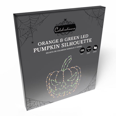 Celebrations Orange 155 ct 15 in. LED Prelit Illuminated Pumpkin Window Decor, Pack of 8