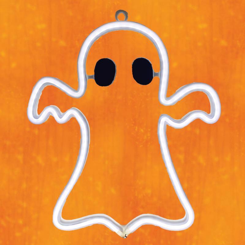 Sienna Cool White 11 in. LED Prelit Ghost Wall Decor, Pack of 6
