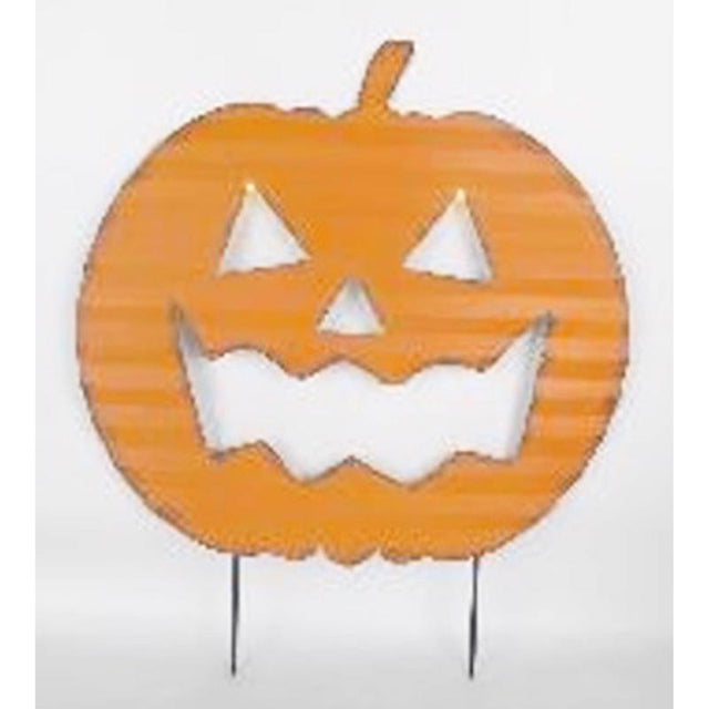 Sienna Warm White 2 ct 23.2 in. LED Pumpkin Stake Yard Decor, Pack of 8