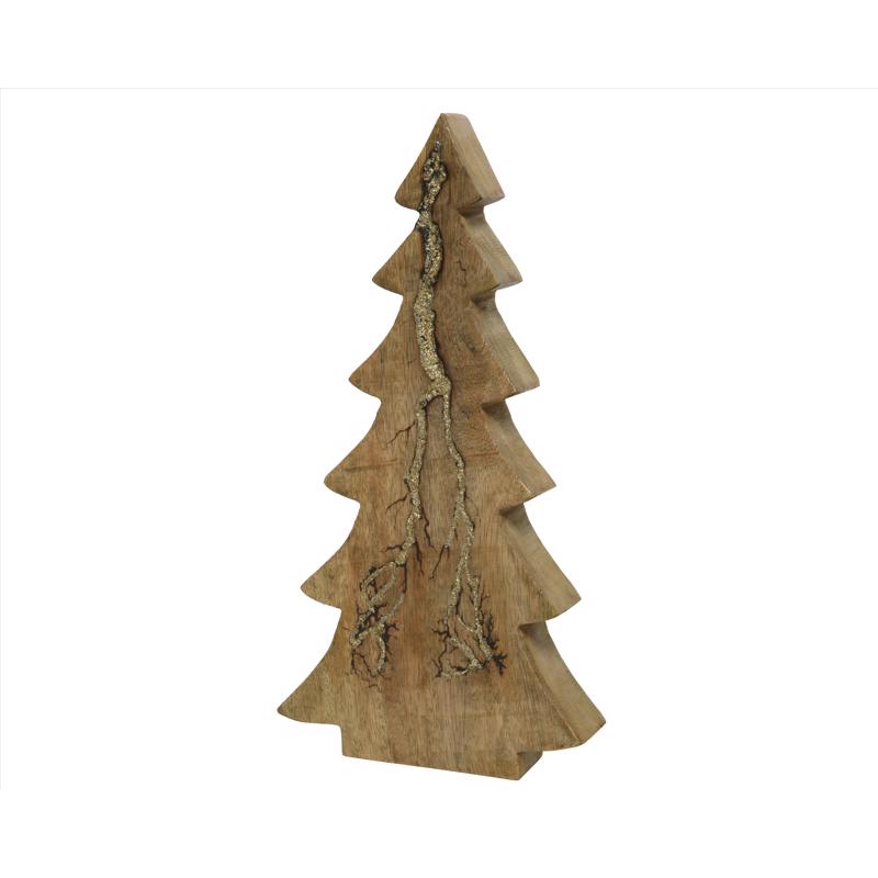 Decoris Natural/ gold Mangowood Tree Table Decor 11.4 in., Pack of 10