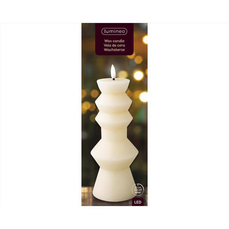 Lumineo LED Beige Candle 9.1 in., Pack of 6