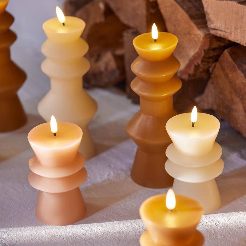 Lumineo LED Beige Candle 9.1 in., Pack of 6