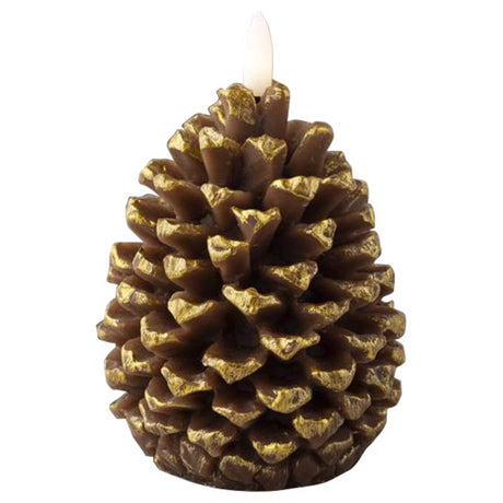 Lumineo LED Brown Pinecone Candle 5 in., Pack of 24
