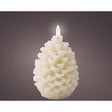 Lumineo LED Cream Pinecone Candle 5.2 in., Pack of 24