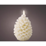 Lumineo LED Cream Pinecone Candle 5.2 in., Pack of 24
