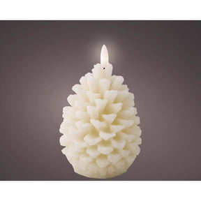 Lumineo LED Cream Pinecone Candle 5.2 in., Pack of 24