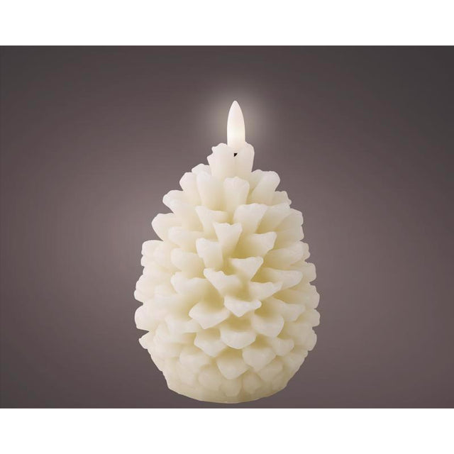 Lumineo LED Cream Pinecone Candle 5.2 in., Pack of 24