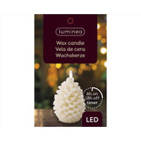 Lumineo LED Cream Pinecone Candle 5.2 in., Pack of 24