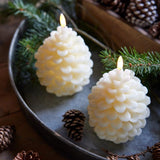 Lumineo LED Cream Pinecone Candle 5.2 in., Pack of 24