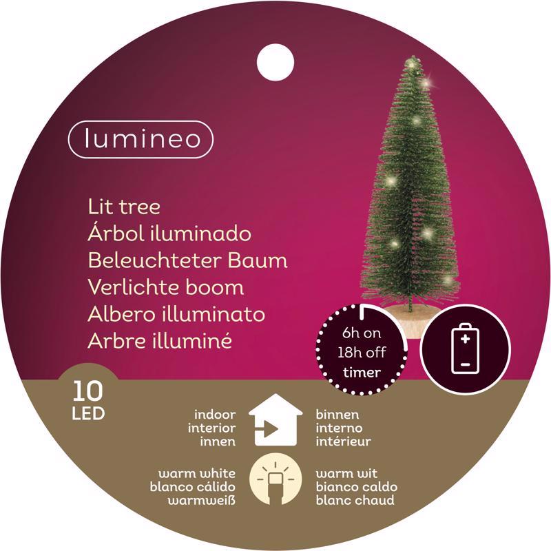 Lumineo LED Green Tree Table Decor 12 in., Pack of 12