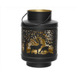 Decoris Black/ Gold Deer Lantern 8.66 in., Pack of 9