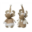 Decoris White/ Brown Plush Deer 11.81 in., Pack of 12