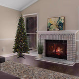 Holiday Bright Lights 1-2 Tree 7 ft. Pencil LED 500 ct Highland Spruce Color Changing Christmas Tree