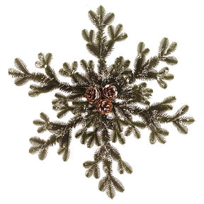 Celebrations LED Prelit Warm White Pine Snowflake Wreath, Pack of 4