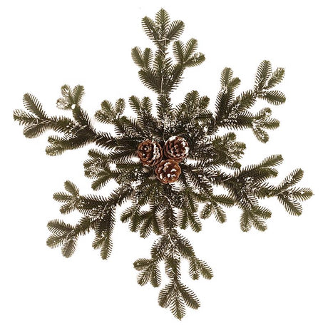 Celebrations LED Prelit Warm White Pine Snowflake Wreath, Pack of 4