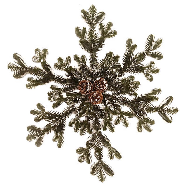 Celebrations LED Prelit Warm White Pine Snowflake Wreath, Pack of 4