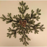 Celebrations LED Prelit Warm White Pine Snowflake Wreath, Pack of 4