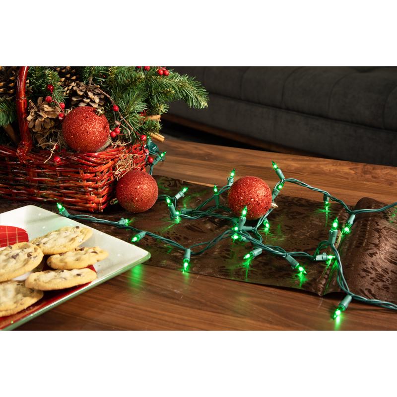 Celebrations Classic LED T5 Green 100 ct String Christmas Lights 24.75 ft.