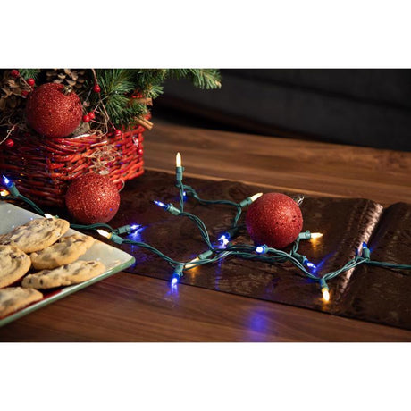 Celebrations Classic LED T5 Blue/Pure White 100 ct String Christmas Lights 24.75 ft.