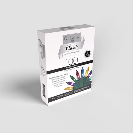 Celebrations Classic LED T5 Multicolored 100 ct String Christmas Lights 24.75 ft., Pack of 12