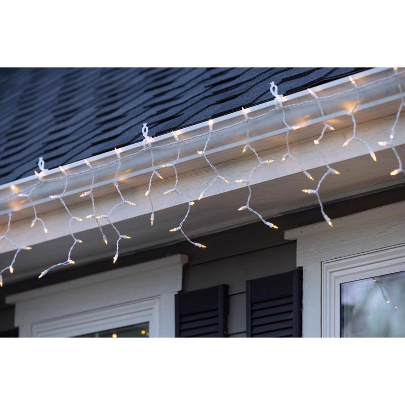 Celebrations Classic LED T5 Warm White 300 ct Icicle Christmas Lights 19.6 ft.