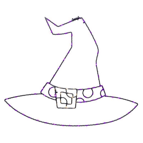 Celebrations Purple 84 ct 18.2 in. LED Prelit Illuminated Witch Hat Halloween Decor, Pack of 8