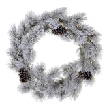 Celebrations Home 30 in. D LED Prelit Multicolored Snowy Scotch Pine Wreath, Pack of 4