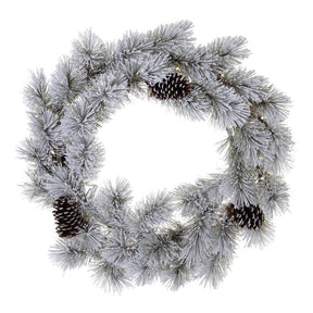 Celebrations Home 30 in. D LED Prelit Multicolored Snowy Scotch Pine Wreath, Pack of 4