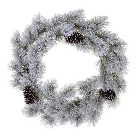 Celebrations Home 30 in. D LED Prelit Multicolored Snowy Scotch Pine Wreath, Pack of 4