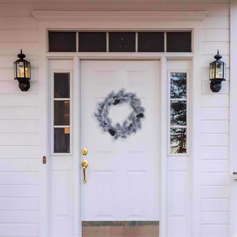 Celebrations Home 30 in. D LED Prelit Multicolored Snowy Scotch Pine Wreath, Pack of 4