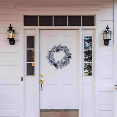 Celebrations Home 30 in. D LED Prelit Multicolored Snowy Scotch Pine Wreath, Pack of 4