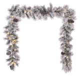 Celebrations Home 12 in. D X 9 ft. L LED Prelit Multicolored Snowy Scotch Pine Garland, Pack of 4