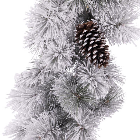 Celebrations Home 12 in. D X 9 ft. L LED Prelit Multicolored Snowy Scotch Pine Garland, Pack of 4
