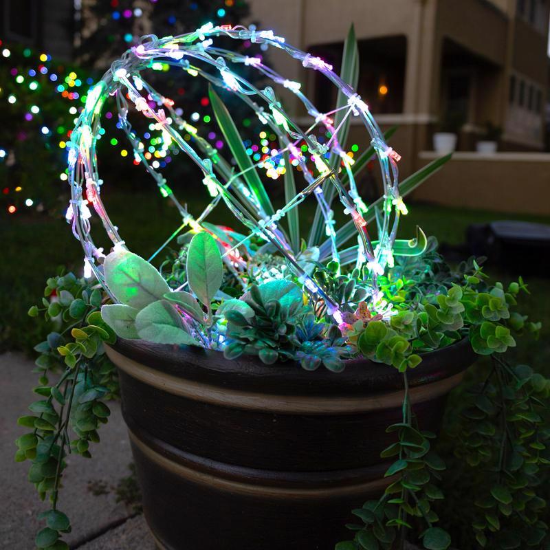 Celebrations Platinum LED RGBW Foldable Sphere 12 in. Hanging Decor
