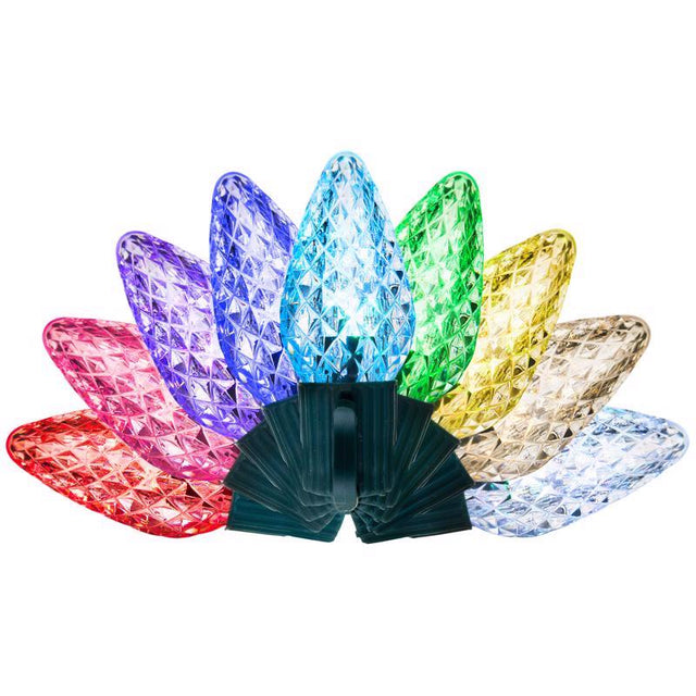 Celebrations Platinum LED C9 RGBW 50 ct String Smart-Enabled Christmas Lights 32.67 ft.