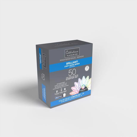 Celebrations Platinum LED C9 RGBW 50 ct String Smart-Enabled Christmas Lights 32.67 ft.