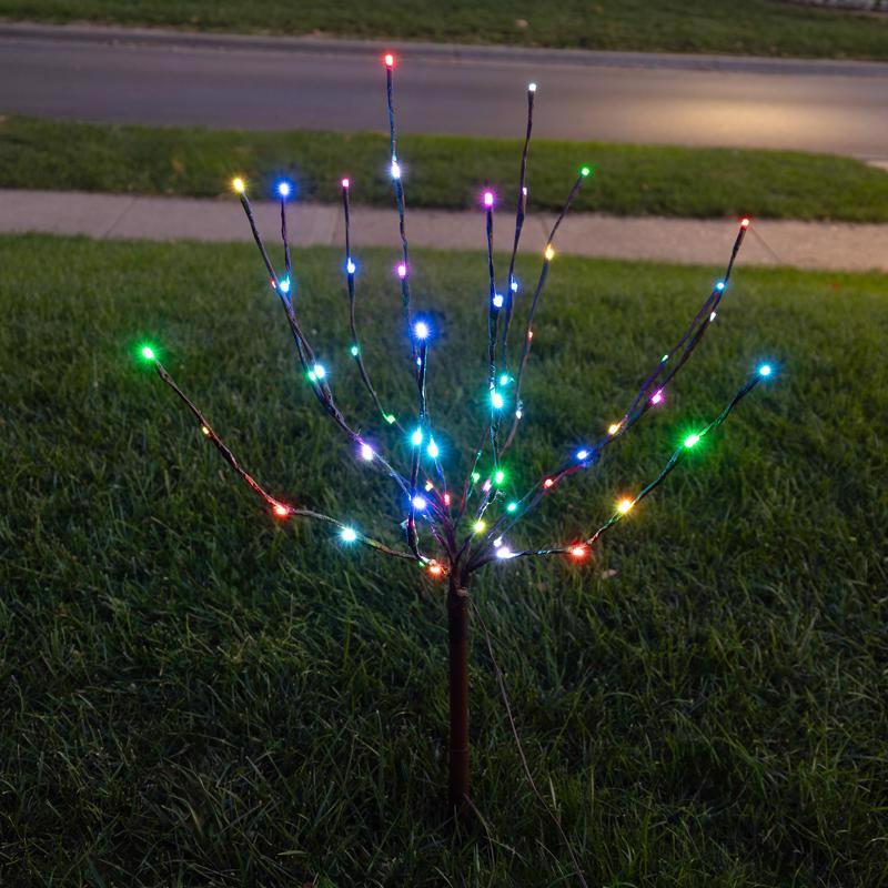 Celebrations Platinum LED RGBW Light Burst 30 in. Yard Decor