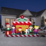 Gemmy Airblown Giant Christmas Inflatable Peanuts Gang Christmas Stage Scene 86 in. Inflatable