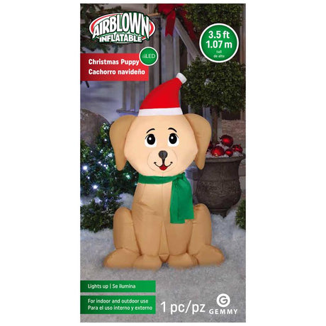 Gemmy Airblown Christmas Inflatable Golden Retriever 42 in. Inflatable
