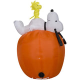 Gemmy 4.5 ft. Prelit Snoopy and Woodstock on Jack-O-Lantern Inflatable