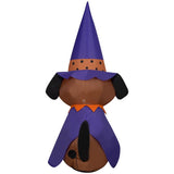Gemmy 4 ft. Prelit Halloween Inflatable Dog in Witch Hat Inflatable